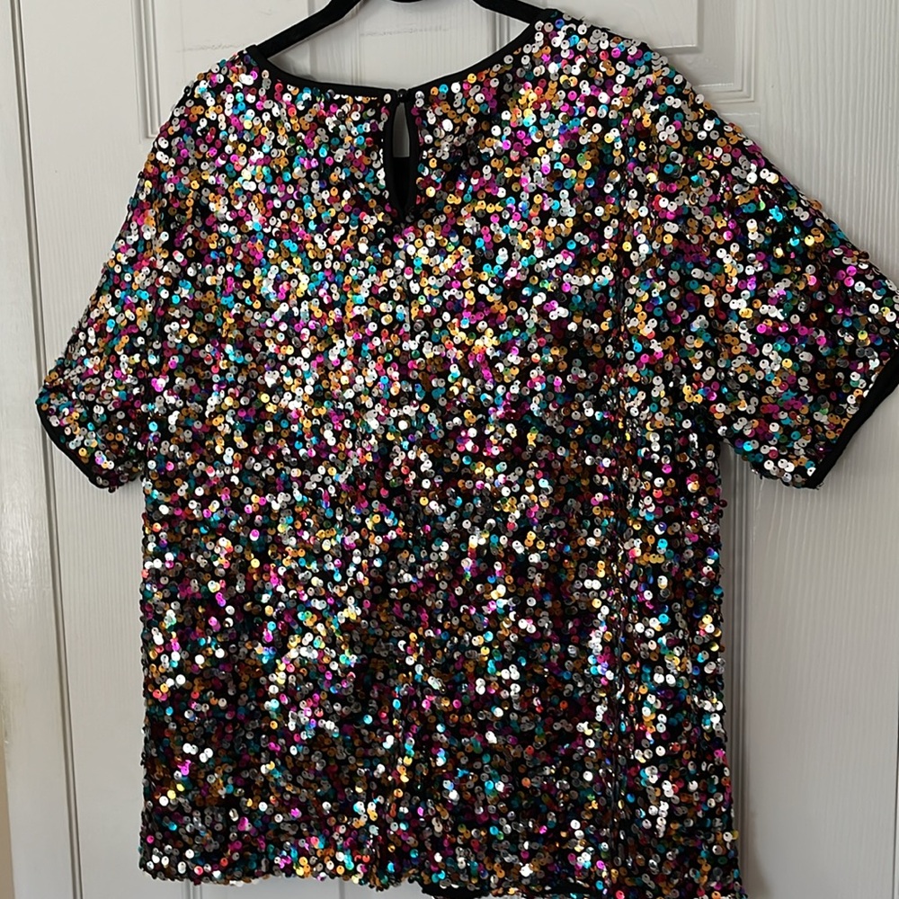 Cure Sequin Pullover Top Multicolored Shiny Embel… - image 7